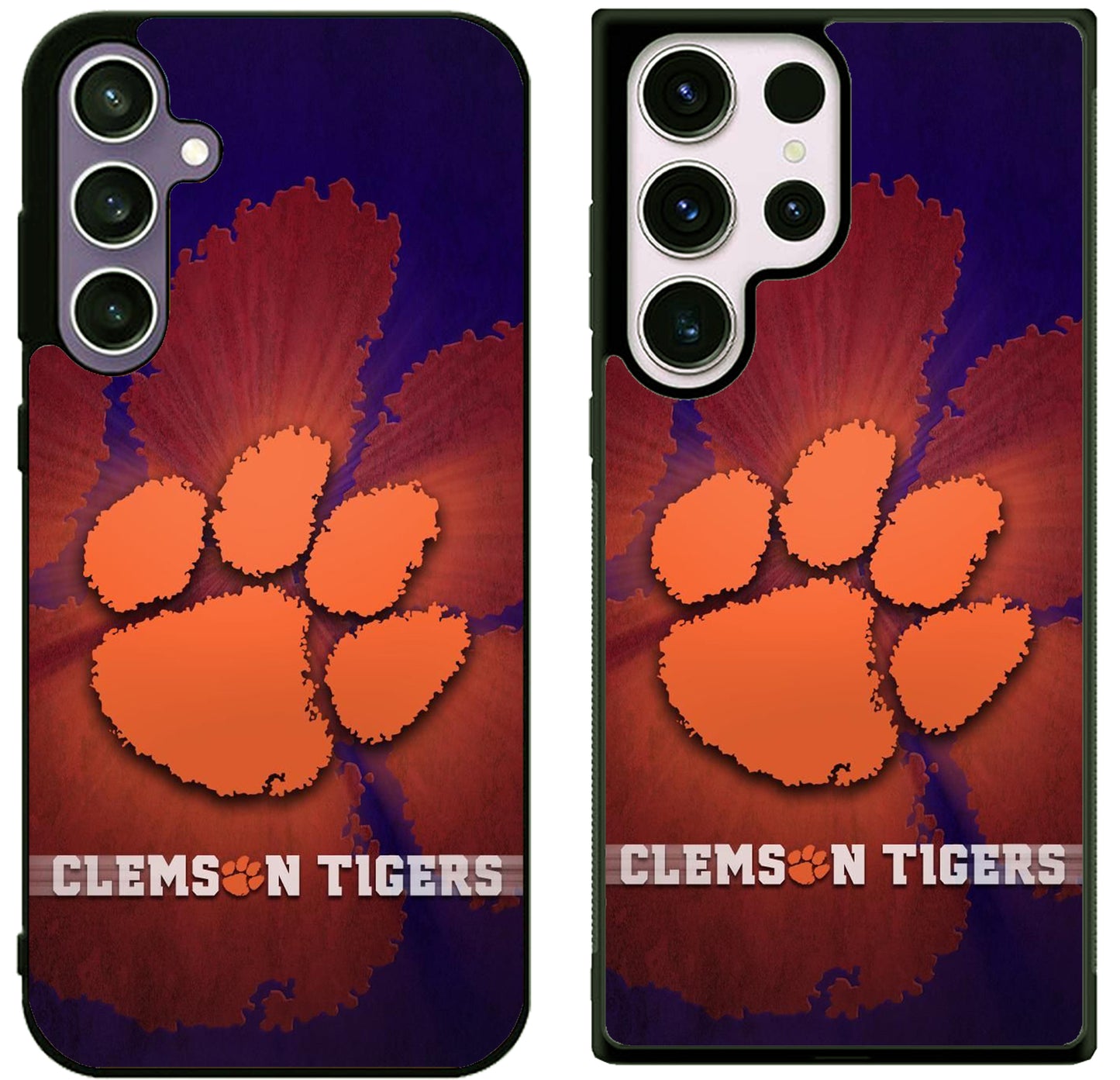 Clemson Tigers Background Samsung Galaxy S25 | S25 Plus | S25 FE | S25 Ultra Case