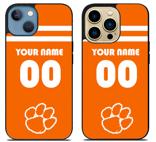 Custom Personalized Clemson Tigers iPhone 14 | 14 Plus | 14 Pro | 14 Pro Max Case