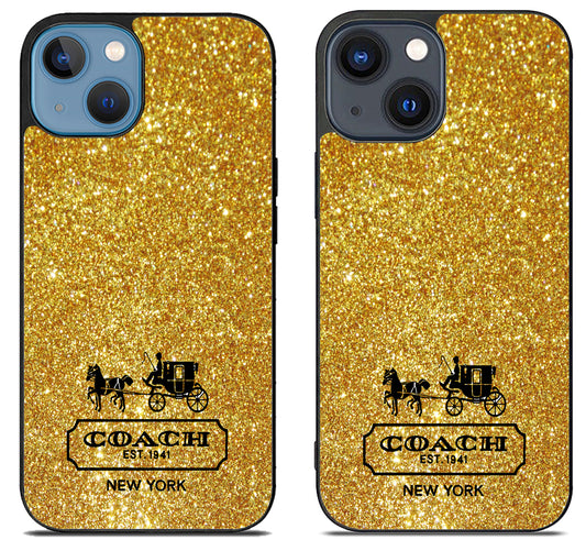 Coach Golden Sparkly iPhone 15 | iPhone 15 Plus Case