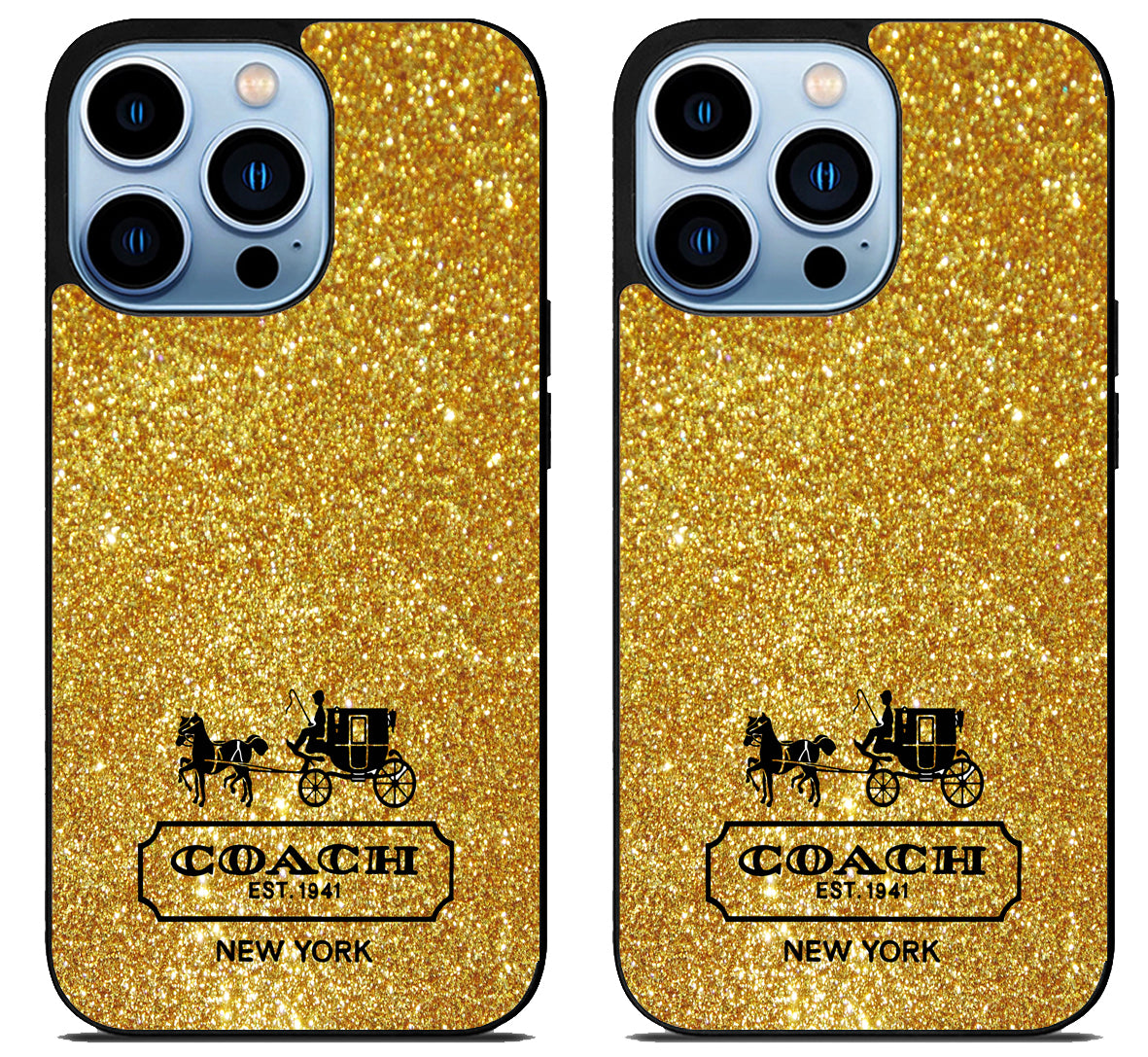 Coach Golden Sparkly iPhone 15 Pro | iPhone 15 Pro Max Case