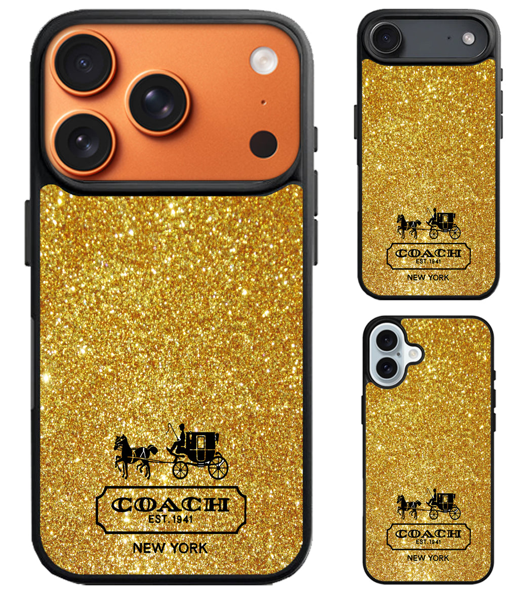 Coach Golden Sparkly iPhone Air | iPhone 17 | 17 Pro | 17 Pro Max Case