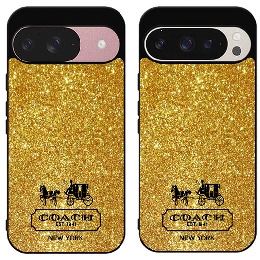 Coach Golden Sparkly Google Pixel 9 | 9 Pro | 9 Pro XL Case