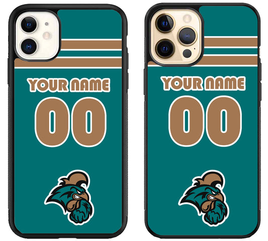 Custom Personalized Coastal Carolina Chanticleers iPhone 12 | 12 Mini | 12 Pro | 12 Pro Max Case