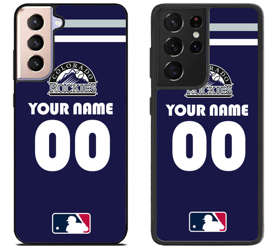 Custom Personalized Colorado Rockies MLB Samsung Galaxy S21 | S21 FE | S21+ | S21 Ultra Case