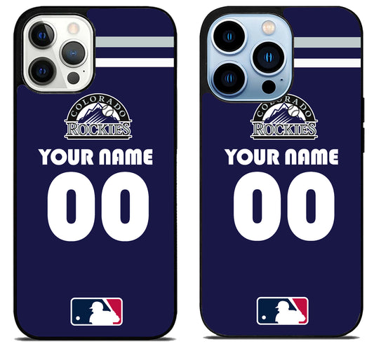 Custom Personalized Colorado Rockies MLB iPhone 15 Pro | iPhone 15 Pro Max Case