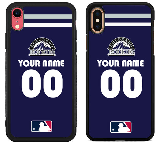 Custom Personalized Colorado Rockies MLB iPhone X | Xs | Xr | Xs Max Case