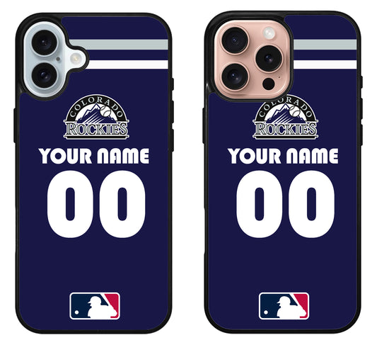 Custom Personalized Colorado Rockies iPhone 16 | 16 Plus | 16 Pro | 16 Pro Max Case