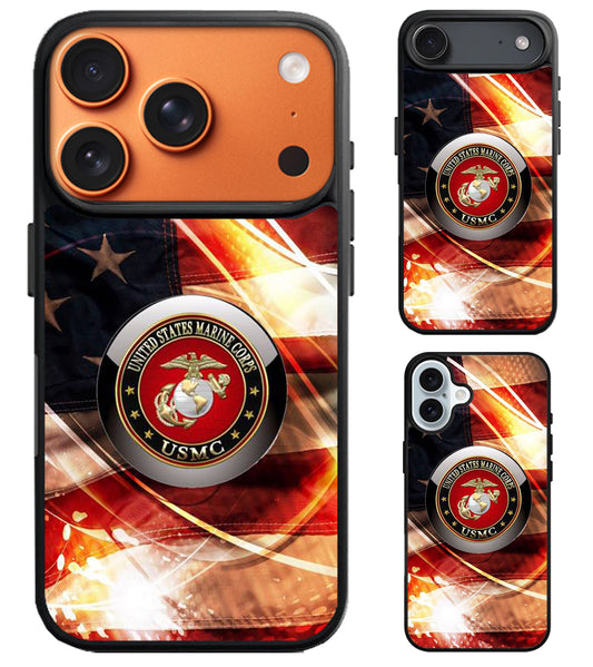 Corps US Marine Background Flag iPhone Air | iPhone 17 | 17 Pro | 17 Pro Max Case