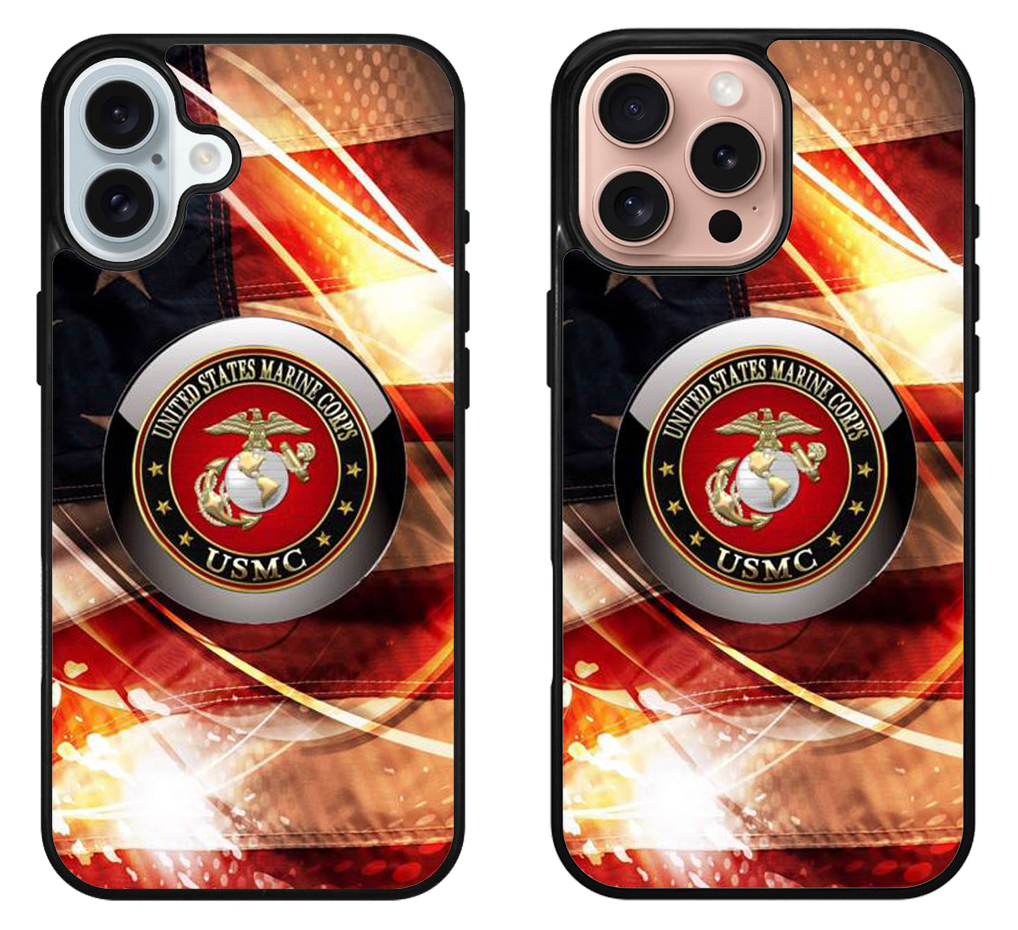 Corps US Marine Background Flag iPhone 16 | 16 Plus | 16 Pro | 16 Pro Max Case