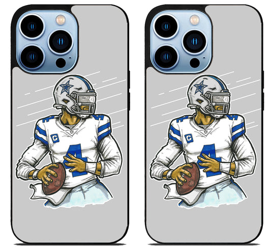 Dallas Cowboys Dak Prescott Artwork iPhone 15 Pro | iPhone 15 Pro Max Case
