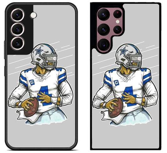 Dallas Cowboys Dak Prescott Artwork Samsung Galaxy S22 | S22+ | S22 Ultra Case