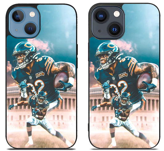 David Montgomery Chicago Bears Background iPhone 15 | iPhone 15 Plus Case