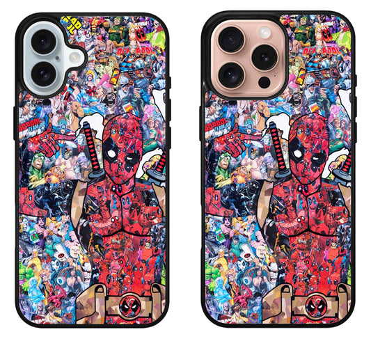 Deadpool Collage Comics iPhone 16 | 16 Plus | 16 Pro | 16 Pro Max Case