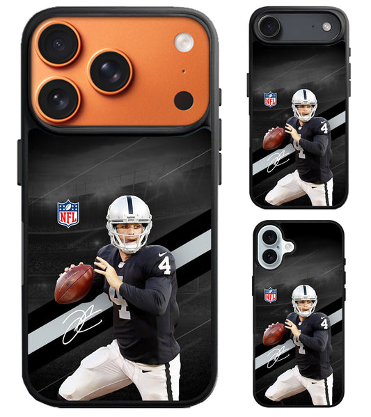 Derek Carr Las Vegas Raiders NFL iPhone Air | iPhone 17 | 17 Pro | 17 Pro Max Case