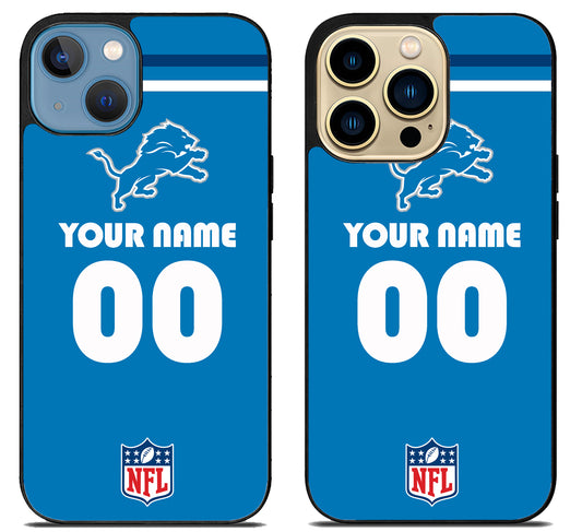 Custom Personalized Detroit Lions NFL iPhone 14 | 14 Plus | 14 Pro | 14 Pro Max Case