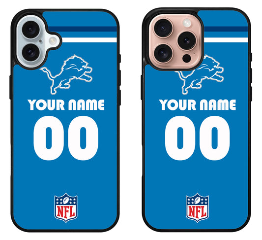 Custom Personalized Detroit Lions NFL iPhone 16 | 16 Plus | 16 Pro | 16 Pro Max Case