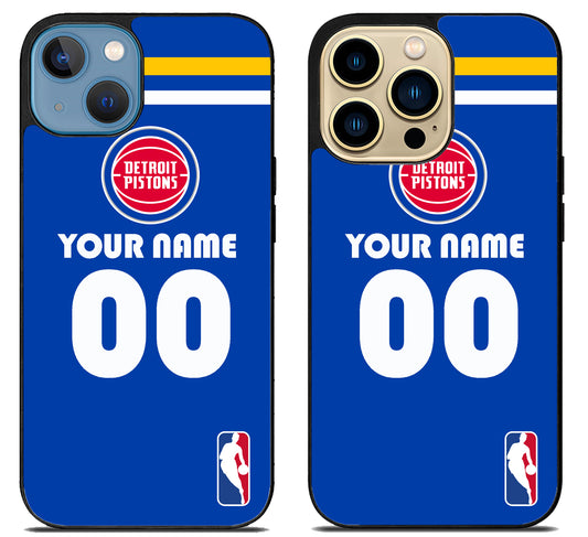 Custom Personalized Detroit Pistons NBA iPhone 14 | 14 Plus | 14 Pro | 14 Pro Max Case