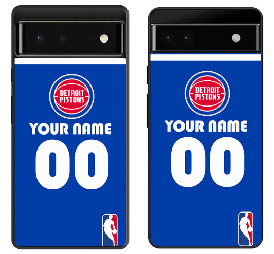 Custom Personalized Detroit Pistons NBA Google Pixel 6 | 6A | 6 Pro Case