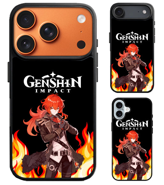 Diluc Collage Genshin Impact Cover iPhone Air | iPhone 17 | 17 Pro | 17 Pro Max Case