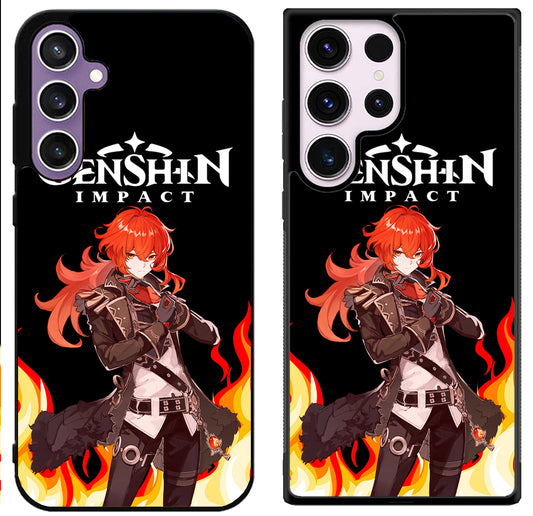 Diluc Collage Genshin Impact Cover Samsung Galaxy S24 | S24+ | S24 Ultra Case