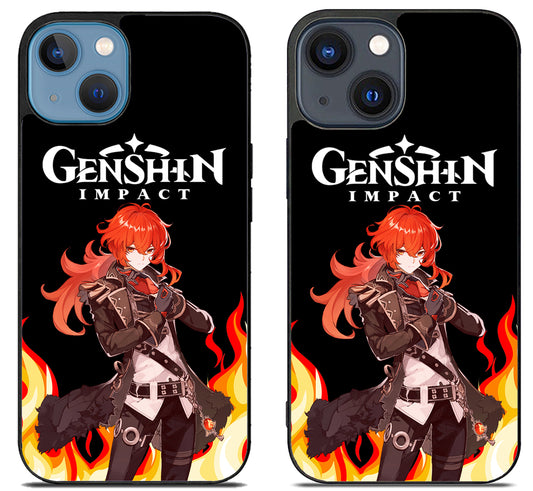 Diluc Collage Genshin Impact Cover iPhone 15 | iPhone 15 Plus Case