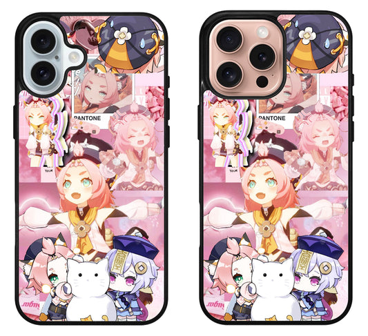 Diona Genshin Impact Collage iPhone 16 | 16 Plus | 16 Pro | 16 Pro Max Case