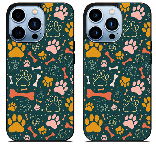Dog Paw Pattern iPhone 15 Pro | iPhone 15 Pro Max Case