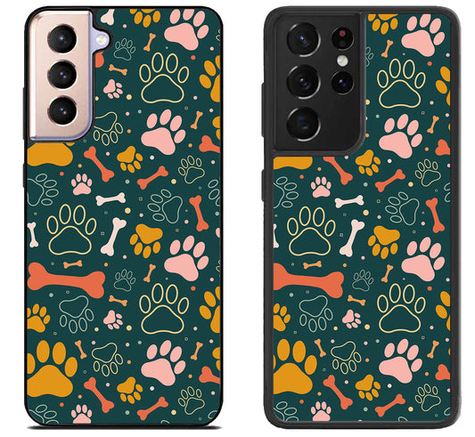 Dog Paw Pattern Samsung Galaxy S21 | S21 FE | S21+ | S21 Ultra Case