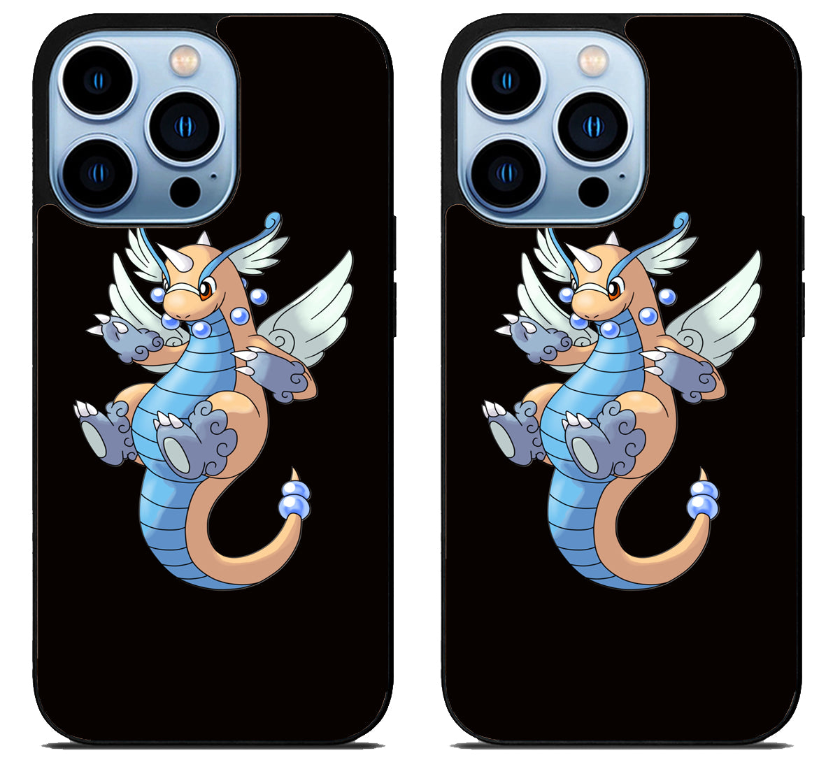 Dragonite Pokemon Black iPhone 15 Pro | iPhone 15 Pro Max Case