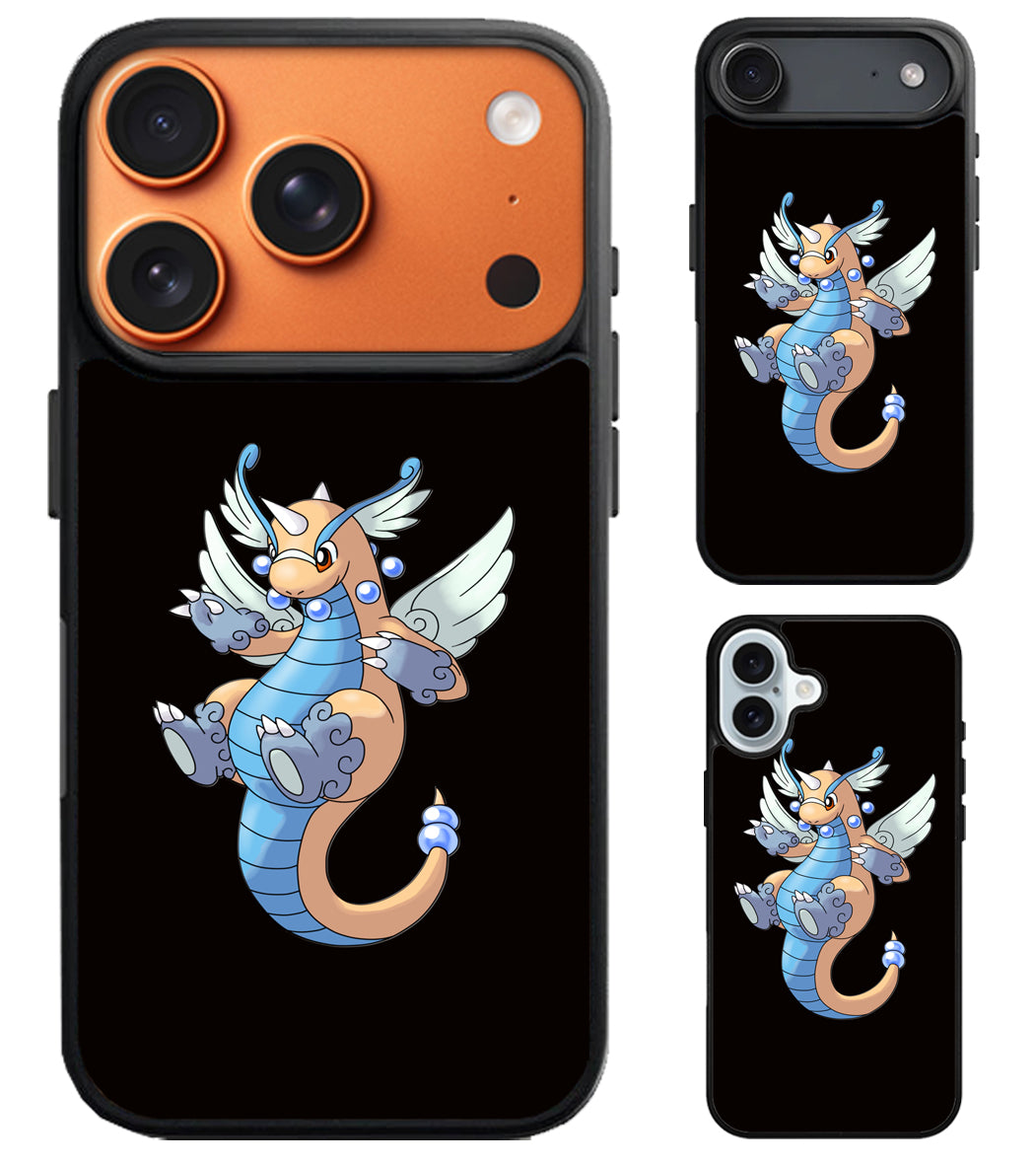 Dragonite Pokemon Black iPhone Air | iPhone 17 | 17 Pro | 17 Pro Max Case