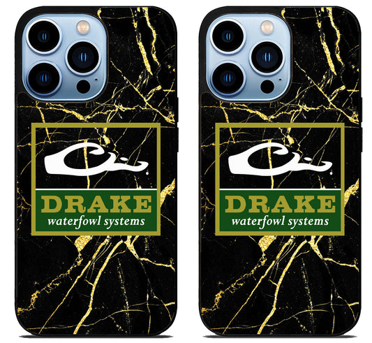 Drake Waterfowl Black Marble iPhone 15 Pro | iPhone 15 Pro Max Case