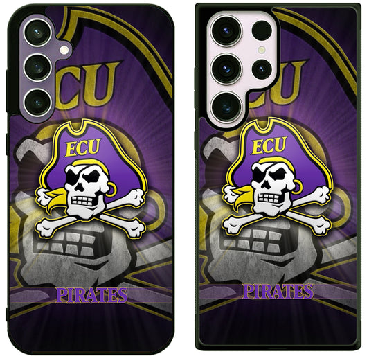 East Carolina Pirates Background Samsung Galaxy S25 | S25 Edge | S25 FE | S25 Plus | S25 Ultra Case