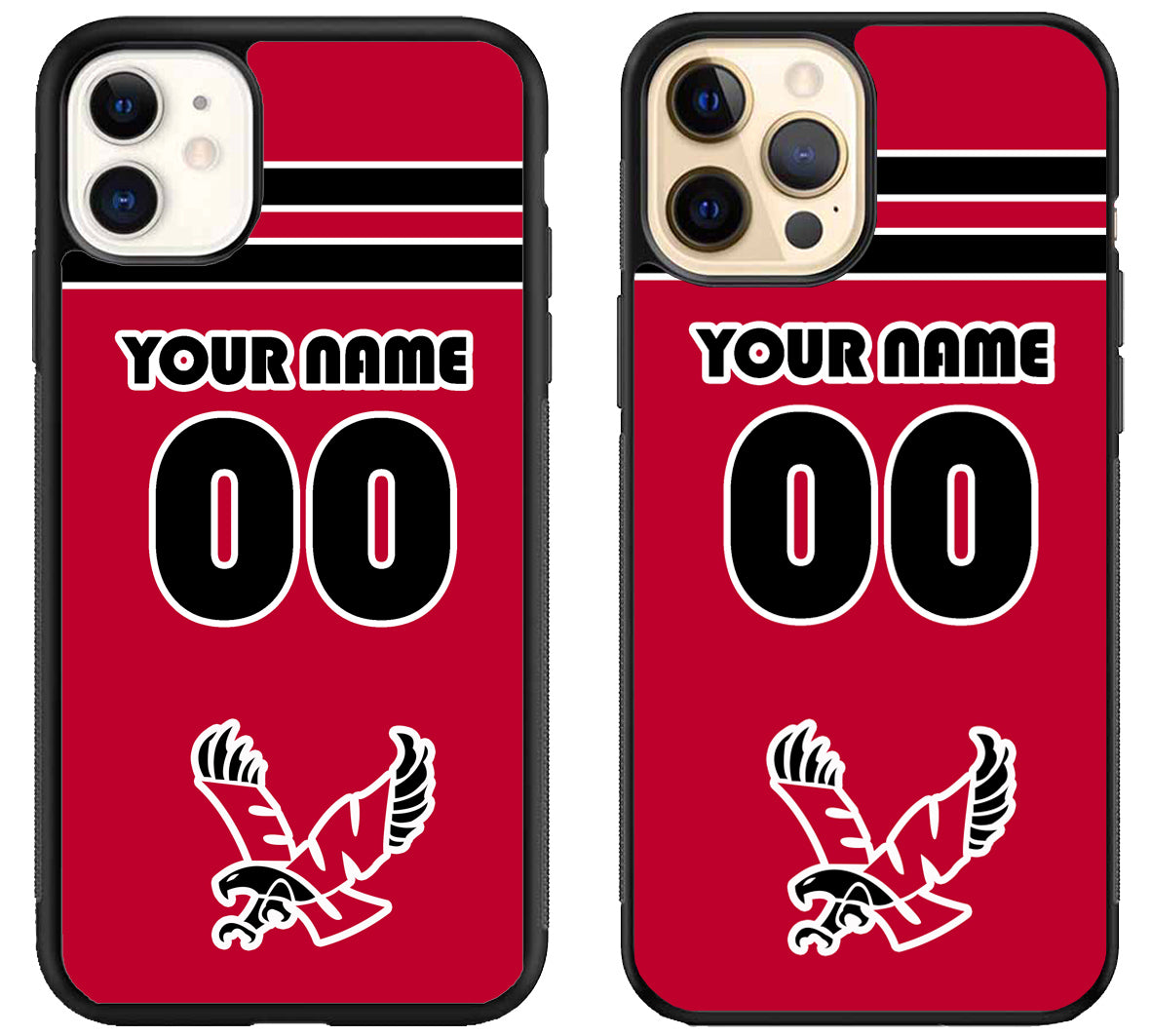 Custom Personalized Eastern Washington Eagles iPhone 12 | 12 Mini | 12 Pro | 12 Pro Max Case
