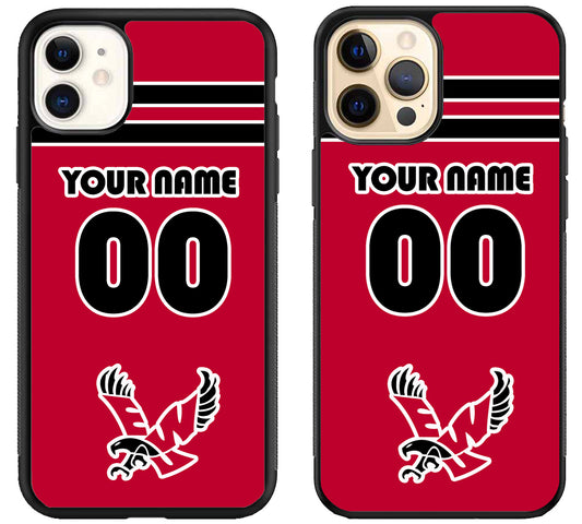 Custom Personalized Eastern Washington Eagles iPhone 12 | 12 Mini | 12 Pro | 12 Pro Max Case