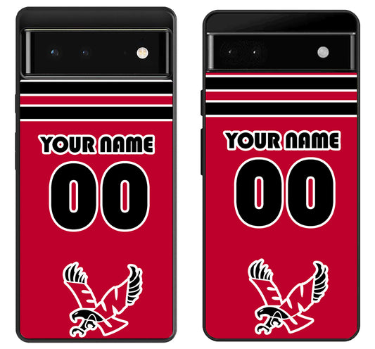Custom Personalized Eastern Washington Eagles Google Pixel 6 | 6A | 6 Pro Case