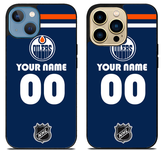 Custom Personalized Edmonton Oilers NHL iPhone 14 | 14 Plus | 14 Pro | 14 Pro Max Case