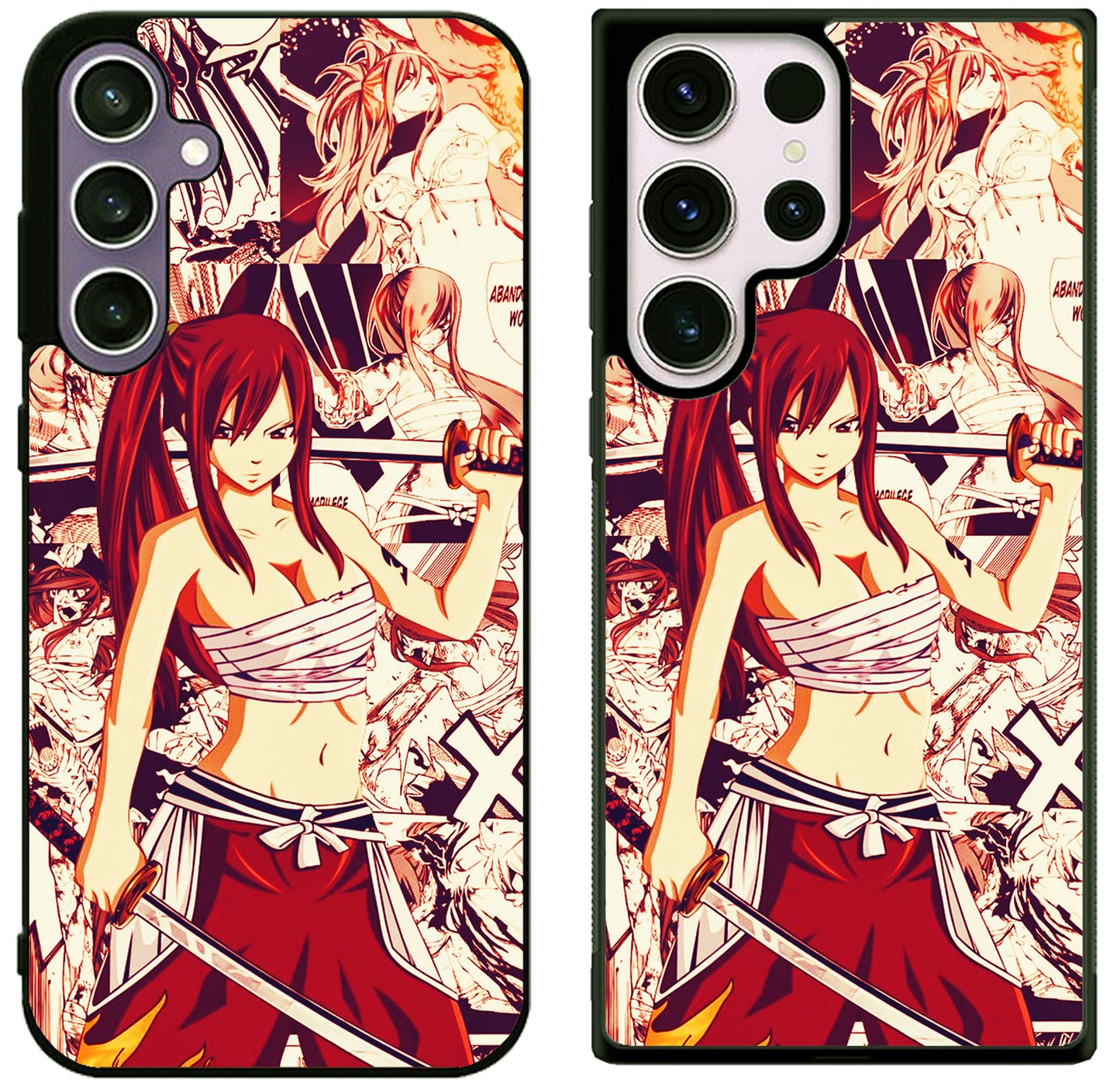 Erza Scarlet Fairy Tail Collage Samsung Galaxy S25 | S25 Edge | S25 FE | S25 Plus | S25 Ultra Case