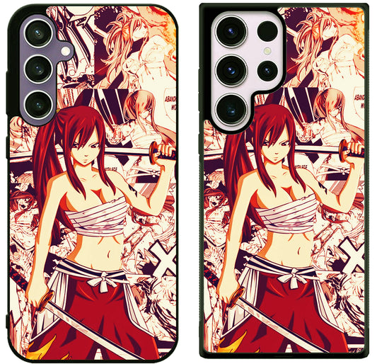 Erza Scarlet Fairy Tail Collage Samsung Galaxy S25 | S25 Edge | S25 FE | S25 Plus | S25 Ultra Case