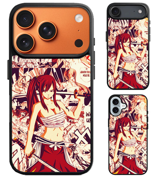 Erza Scarlet Fairy Tail Collage iPhone Air | iPhone 17 | 17 Pro | 17 Pro Max Case