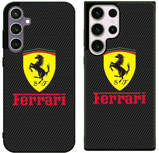 Ferrari Black Carbon Samsung Galaxy S25 | S25 Edge | S25 FE | S25 Plus | S25 Ultra Case