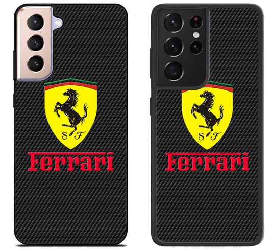 Ferrari Black Carbon Samsung Galaxy S21 | S21 FE | S21+ | S21 Ultra Case