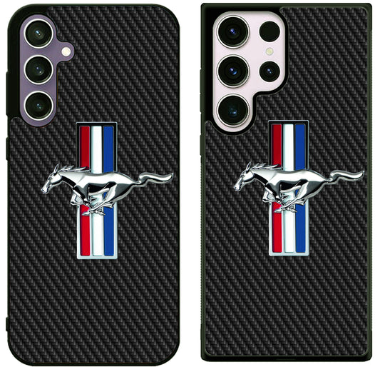 Ford Mustang Carbon Logo Samsung Galaxy S25 | S25 Edge | S25 FE | S25 Plus | S25 Ultra Case