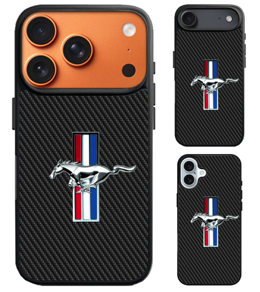 Ford Mustang Carbon Logo iPhone Air | iPhone 17 | 17 Pro | 17 Pro Max Case