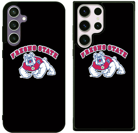Fresno State Bulldogs Black Samsung Galaxy S25 | S25 Edge | S25 FE | S25 Plus | S25 Ultra Case