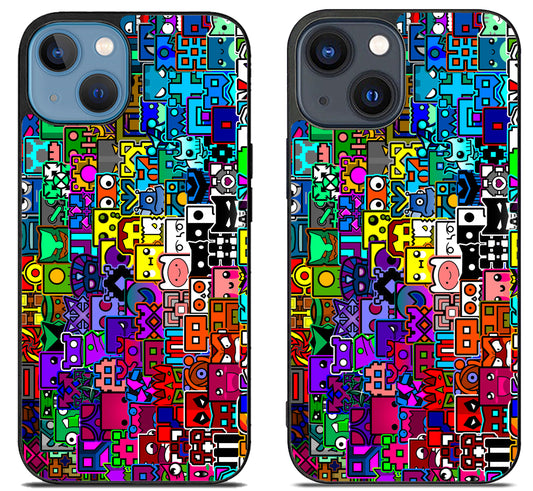 Geometry Dash Icon Collage iPhone 15 | iPhone 15 Plus Case