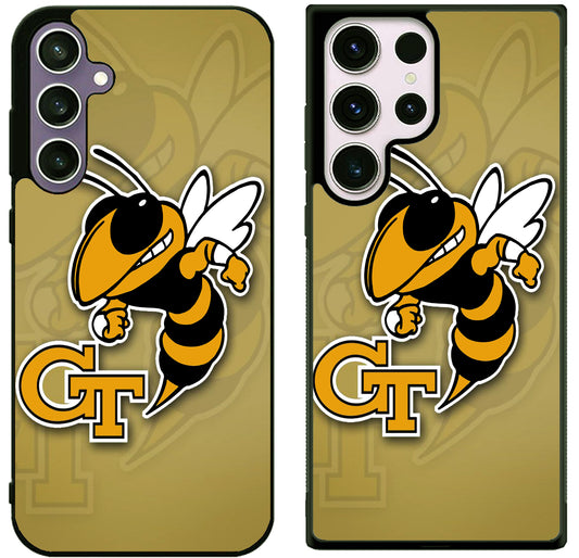Georgia Tech Yellow Jackets Background Samsung Galaxy S25 | S25 Edge | S25 FE | S25 Plus | S25 Ultra Case