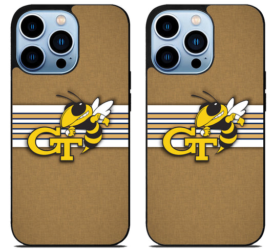 Georgia Tech Yellow Jackets Stripe iPhone 15 Pro | iPhone 15 Pro Max Case