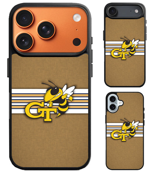 Georgia Tech Yellow Jackets Stripe iPhone Air | iPhone 17 | 17 Pro | 17 Pro Max Case