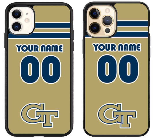 Custom Personalized Georgia Tech Yellow Jackets iPhone 12 | 12 Mini | 12 Pro | 12 Pro Max Case