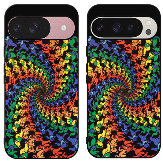 Grateful dead Bear Tye Dye Rainbow Google Pixel 9 | 9 Pro | 9 Pro XL Case